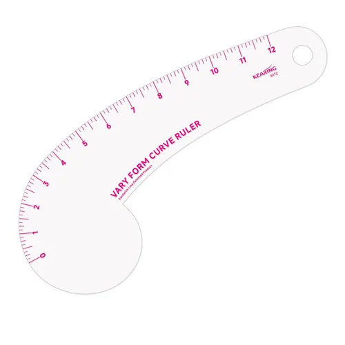 Vista 11 de KEARING Regla clásica curva francesa acrílica de 9 pulgadas (9.1 in), varía la forma de curva, regla de curva de medición de cadera transparente