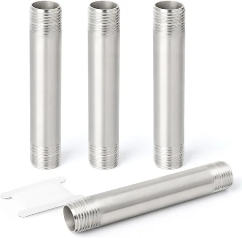 Vista 16 de TAISHER 1 pieza de accesorios para tubos de acero inoxidable, 1-1/2" NPT hembra x 1-1/2" NPT hembra roscada, 4" de longitud de tubo de fundición