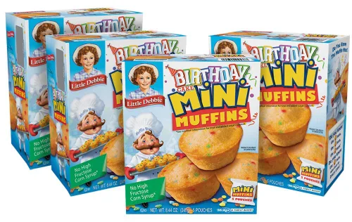 Vista 8 de Little Debbie Paquete variado de mini muffins, pastel de cumpleaños, arándanos, chispas de chocolate (1 caja cada uno)