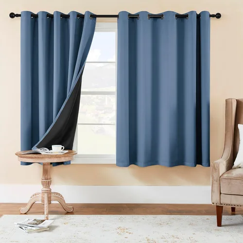 Vista 46 de Rutterllow - Cortinas 100% opacas, paneles de cortina con ojales, aislamiento térmico y bloqueo de luz para habitación y sala de estar