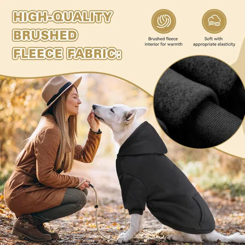 Vista 2 de Suéteres para perros pequeños, sudadera con capucha para perro, suéter de forro polar para mascotas, ropa suave con bolsillo, sudadera con capucha
