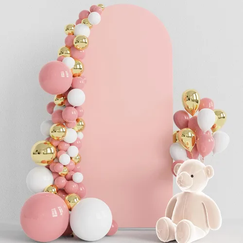 Vista 38 de Wokceer Cubierta de telón de fondo de arco de boda de 5 pies de elastano, ajustada, color blanco, cubierta de arco de boda con parte superior