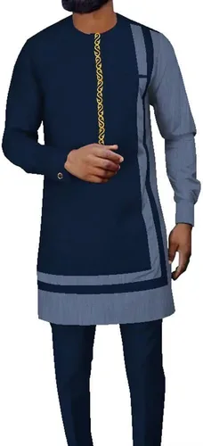Ropa africana para hombre, trajes de dashik, conjunto de 2 piezas, camiseta africana y pantalón de manga larga, trajes para hombre africanos ONU-11