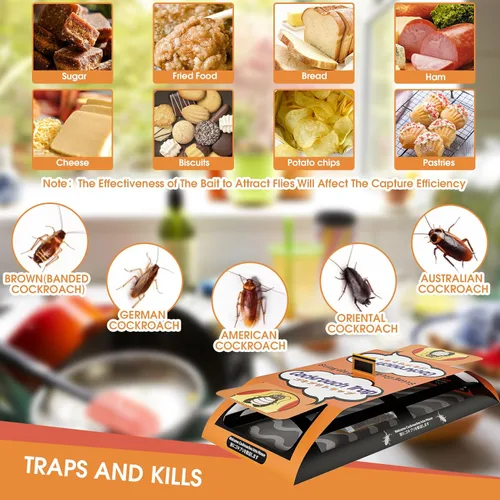 Vista 5 de Stingmon - Paquete de 18 trampas adhesivas para cucarachas para interiores, hogar, trampas adhesivas para cucarachas, trampas adhesivas
