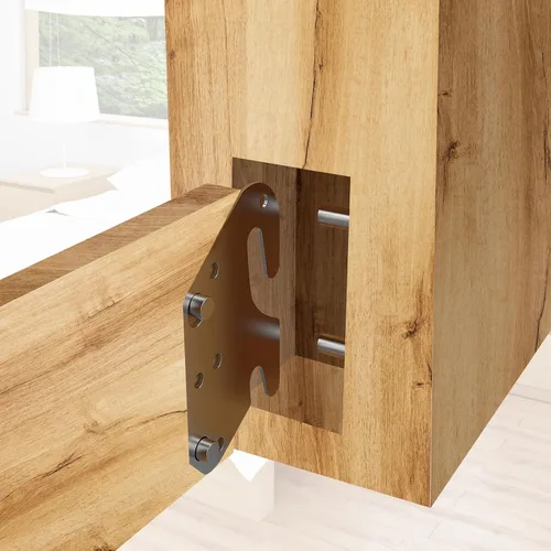 Vista 4 de Bitray Placas de madera para cama de madera para riel de cama de madera, soporte de marco de cama, reemplazo de estribo - 4 piezas