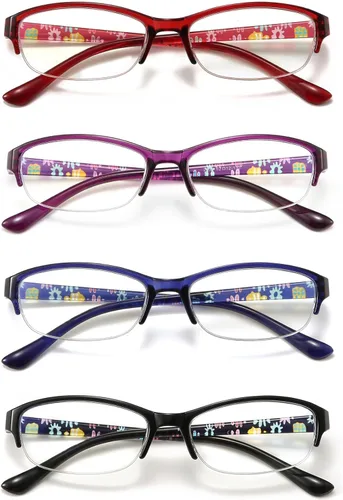 Vista 12 de Lentes de lectura para mujer, con bloqueo de luz azul, lectores de computadora, lentes flexibles antifatiga ocular/deslumbramiento/UV