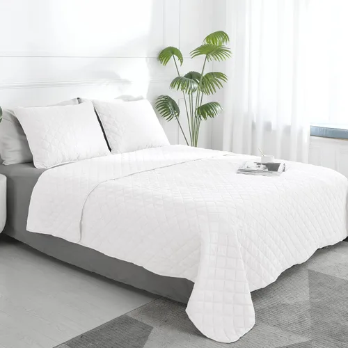 Vista 26 de Easy-Going - Juego de colcha reversible con 2 fundas de almohada, tamaño matrimonial/queen, colcha suave, resistente al agua y a las manchas