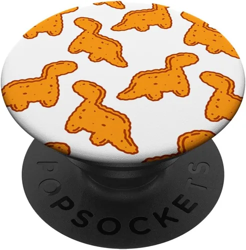 Vista 7 de Lindo dinosaurio T-Rex patrón de pepita de pollo divertido tiranosaurio PopSockets PopGrip: agarre intercambiable para teléfonos y tabletas
