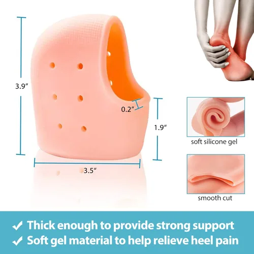 Vista 3 de RooRuns Protectores de talón de gel para tendinitis de Aquiles, ampolla, dolor de talón, fascitis plantar