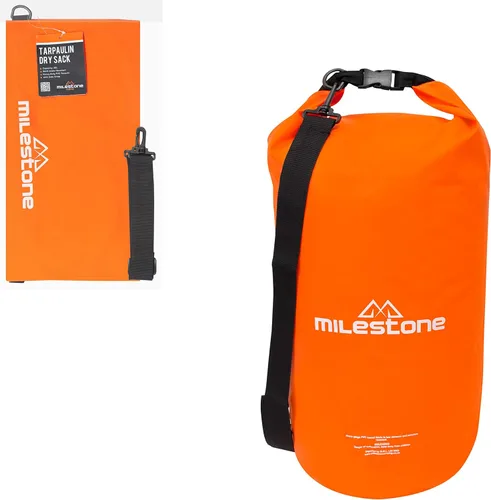 Vista 9 de Milestone Camping Bolsas secas impermeables, bolsa individual o juego de 3, se enrollan de cerca, diseño verde brillante o naranja fácil
