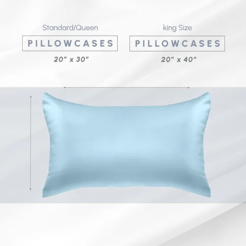 Vista 2 de Elegant Comfort Juego de 4 fundas de almohada de satén de viscosa refrescante con cierre de cremallera oculto, suave como la seda para el cuidado