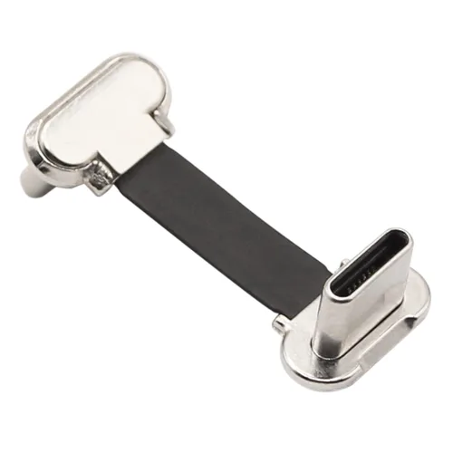 Cable plano corto USB C de 90 grados, doble ángulo, USB C macho a macho, PD de 65 W, cable de datos de carga rápida para bancos de energía, teléfono