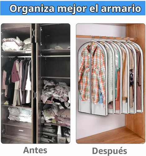Vista 8 de Mskitchen Almacenamiento de ropa colgante con fundas reforzadas de 4 pulgadas (juego de 6) – Traje transparente, suéter, camisa, protectores