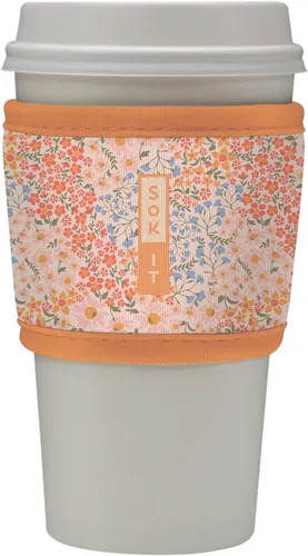 Vista 130 de Sok It HotSok Coffee & Tea - Funda de neopreno con aislamiento reutilizable (floral abstracto)