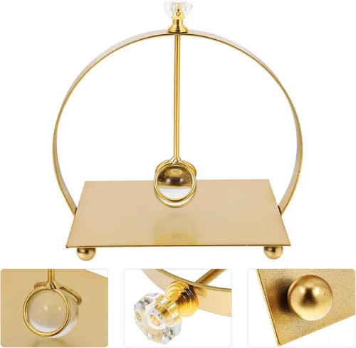 Vista 9 de Rustic Metal Napkin Holder for Kitchen and Dining Table, Arc-shaped Decorative Tissue Holder with Weighted Arm, Gold Iron Paper Towel Organizer for
