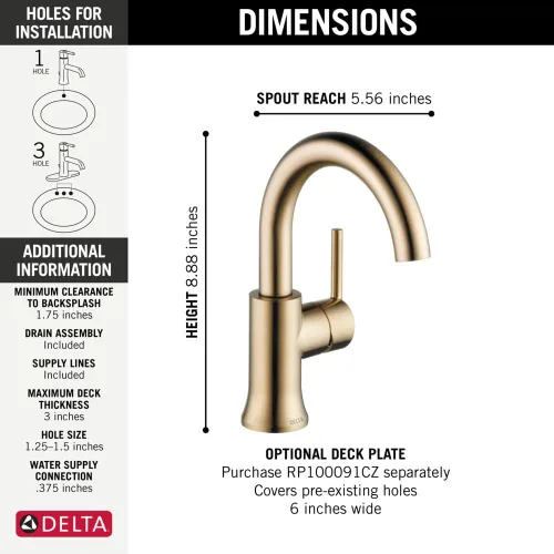 Vista 3 de Llave Delta Faucet, 559HA-CZ-DST