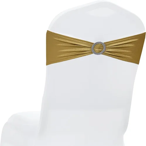 MDS - Paquete de 10 bandas de elastano para silla, universales, se ajustan a bandas elásticas para sillas con hebilla, para boda, lazo deslizante de
