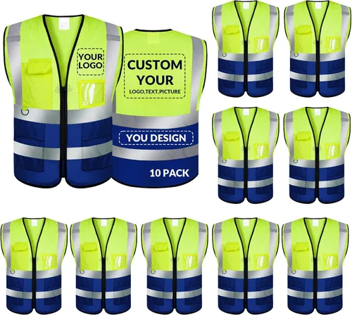 Vista 43 de BeautyWill Chaleco de seguridad personalizado con logotipo Clase 2 Chaleco reflectante de alta visibilidad Chaleco de trabajo protector