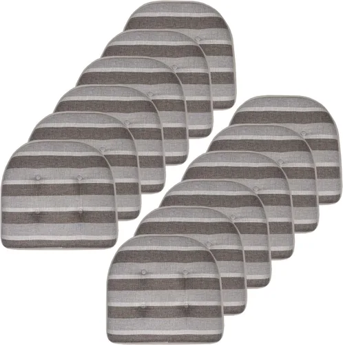 Vista 48 de Sweet Home Collection - Cojín de asiento de espuma viscoelástica y respaldo de caucho antideslizante con capitoné para silla, cojín en U, 17x16 Gris