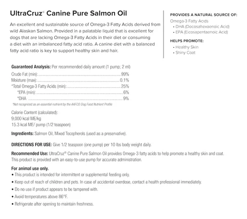 Vista 7 de UltraCruz Suplemento de aceite de salmón puro canino para perros, 32 oz, sc-395127