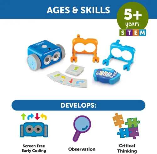 Vista 4 de Learning Resources Botley 2.0 The Coding Robot Classroom Set - Juguetes STEM elementales, kits de robótica para niños de 5 a 7 años, enseña