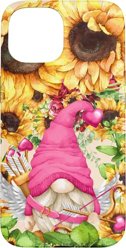 Vista 6 de Valentines Gnome in Cupid Costume for Women with Sunflower Case for iPhone 17