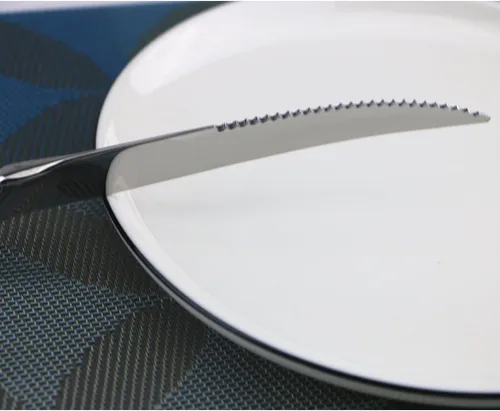 Vista 3 de Juego de cubiertos de acero inoxidable 18/10, cubiertos de cocina, juego de utensilios de cocina, cuchillo para carne, plata pulida con espejo