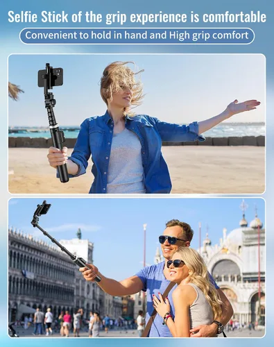 Vista 7 de Trípode de teléfono de 60 pulgadas para iPhone: palo selfie extensible para iPhone-andriod, trípode para selfie stick con control remoto