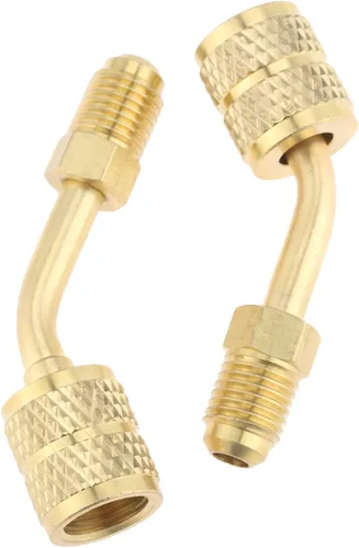 R410a Charging Vacuum Port Adapters, R410a Adapter 5/16" Female Quick Couplers with 1/4" Male Flare for Mini Split System Air Conditioners, HVAC &
