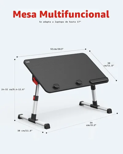 Vista 7 de Mesa para Laptop, SAIJI Soporte Ajustable para Laptop, Escritorios Portátiles para Regazo con Patas Plegables, Bandeja de Desayuno de Pie