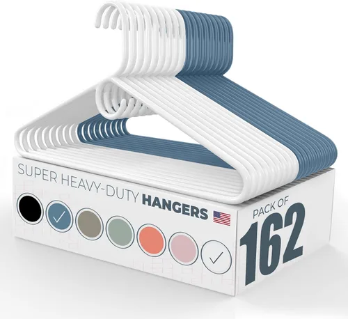 Vista 111 de Neaties Paquete de 6 perchas para ropa súper resistentes, fabricadas en los Estados Unidos, capacidad de 10 libras, perchas de plástico grueso