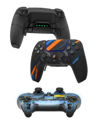 Vista 8 de CHARM FOCUS Modified PS5 Controller with 4 Remappable Back Paddles, TMR Magnetic Anti-Drift Joysticks, 2100mAh Battery for 11H Wireless Play