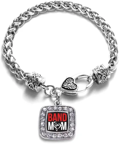 Vista 164 de Pulsera de dijes cuadrados de plata con joyería de circonita cúbica