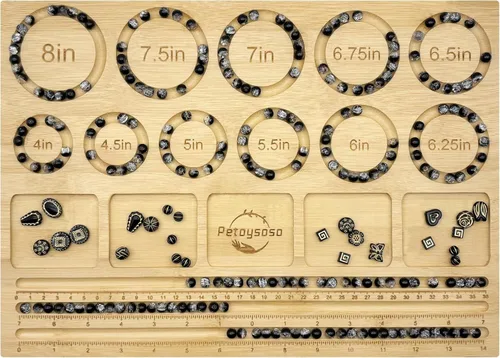 Vista 12 de Petoysoso Tableros de cuentas para la fabricación de joyas, tablero de cuentas de bambú para pulseras de joyería, tablero de cuentas de pulsera