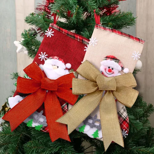 Vista 7 de 2 rollos de cinta de arpillera de Navidad, 10 yardas, cinta de borde con alambre de Navidad, cintas de tela de Navidad con alambre para envolver