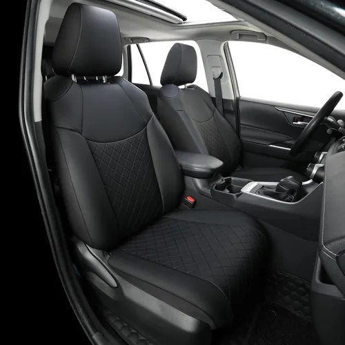 Vista 11 de GIANT PANDA Juego completo de fundas de asiento para automóvil con ajuste personalizado para Toyota Rav4 2013 2014 2015 2016 2017 2018 Rav 4 LE