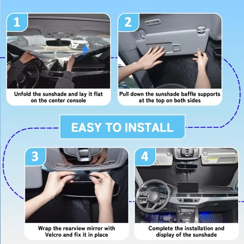 Vista 5 de Parasol plegable para parabrisas visor solar para ventana frontal accesorios de automóvil