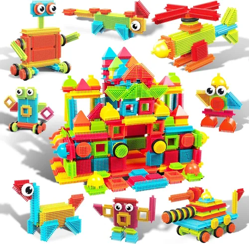 Vista 10 de Picasso Toys PTB103 - Bloques con forma de bloque de erizo, juego de azulejos de construcción, juguete de aprendizaje apilable, bloque educativo