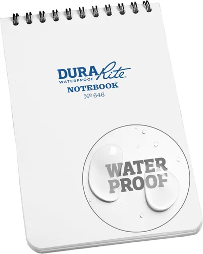 Vista 11 de Rite In The Rain Cuaderno de espiral superior impermeable (DURARITE), 3.0 in x 5.0 in, cubierta blanca, patrón universal (No. 635)