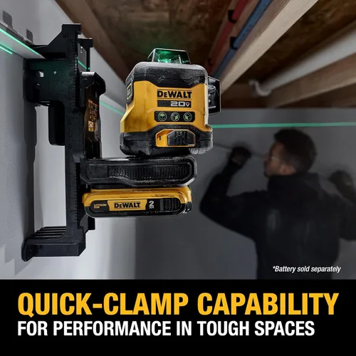 Vista 12 de DEWALT Nivel láser máximo de 20 V, láser de línea cruzada, 3X360, verde, solo herramienta (DCLE34031B)