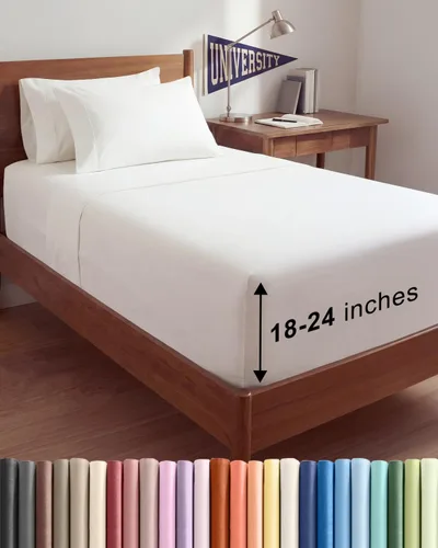 Vista 113 de Juego de sábanas de tamaño king, transpirables, refrescantes, con esquinas extraprofundas de 18-24 pulgadas, de ajuste fácil y seguro, suaves, sin