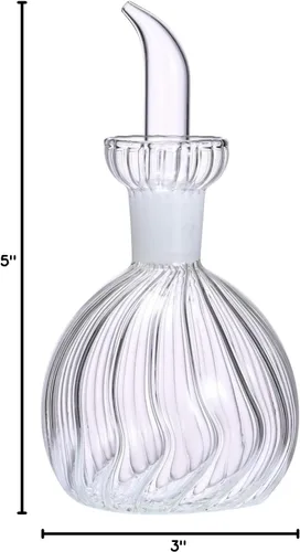 Vista 6 de ELETON Dispensador de aceite de oliva de bola a rayas, no necesita embudo, botella de aceite fácil de rellenar con vertedores, botella dispensadora