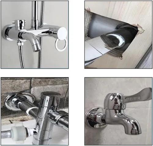 Vista 7 de Extensión de brazo de ducha de 1 pulgada, brazo de extensión de cabezal de ducha de acero inoxidable para accesorios de baño