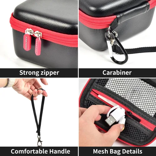 Vista 2 de ANKHOH Case for Polaroid Go Gen 2/3, for Polaroid Go 9035/9071/9070 PU shell with padded interior and removable wrist strap stores film, photos