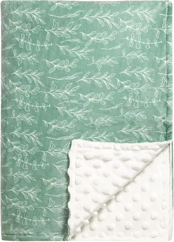 Vista 10 de Mantas de bebé, manta de visón de flores para niñas, respaldo punteado, doble capa, manta de recepción de cuna, para guardería, cochecito, cama