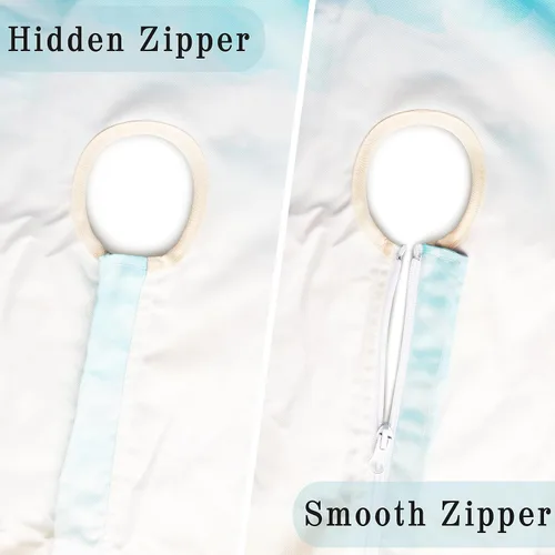 Vista 6 de Mantel Redondo para Exteriores con Ondas del Océano con Agujero para Sombrilla y Cremallera Elástica, Cubierta de Mesa para Exteriores, Manteles