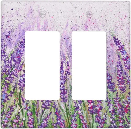 Vista 80 de Placa de Cubierta de Interruptor de Luz de 2 Posiciones Combinación de Abstracción/1 Toggle 1 Rocker Placas Decorativas de Pared de Plástico Negro