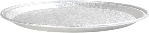 Vista 8 de PACTOGO Bandejas redondas de papel de aluminio planas de 12 pulgadas con tapas de cúpula transparentes, platos desechables apilables para fiestas