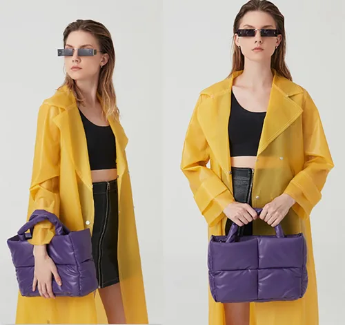 Vista 2 de Bolsas hobo para mujer, suaves, acolchadas, con relleno, con asa superior, cuadradas, sólidas, bolsas de mano