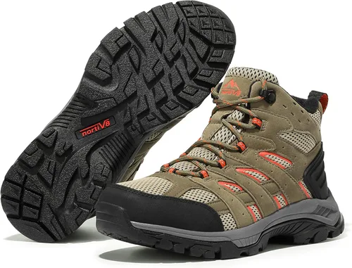 Vista 2 de NORTIV 8 Botas de senderismo impermeables para mujer, botas ligeras para senderismo al aire libre